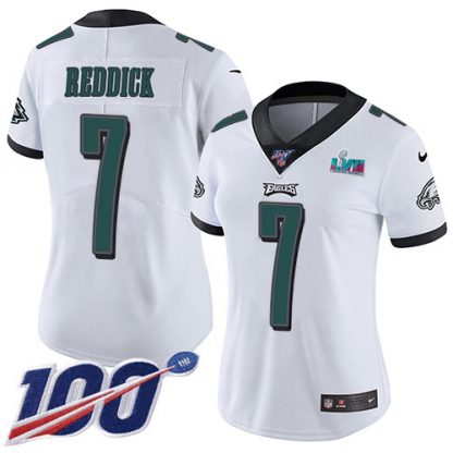 Nike Philadelphia Eagles #7 Haason Reddick White Super Bowl LVII Patch Women's Stitched NFL 100th Season Vapor Untouchable Limited Jersey