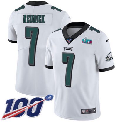 Nike Philadelphia Eagles #7 Haason Reddick White Super Bowl LVII Patch Men's Stitched NFL 100th Season Vapor Untouchable Limited Jersey