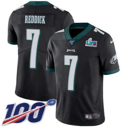 Nike Philadelphia Eagles #7 Haason Reddick Black Alternate Super Bowl LVII Patch Men's Stitched NFL 100th Season Vapor Untouchable Limited Jersey