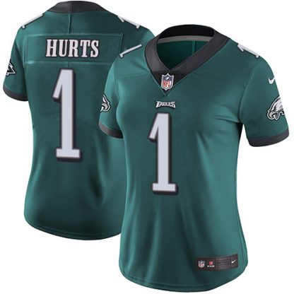 Nike Philadelphia Eagles #1 Jalen Hurts Green Team Color Women's Stitched NFL Vapor Untouchable Limited Jersey