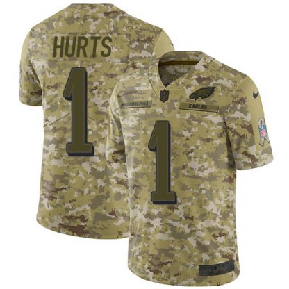 Nike Philadelphia Eagles #1 Jalen Hurts Camo Men's Stitched NFL Limited 2018 Salute To Service Jersey