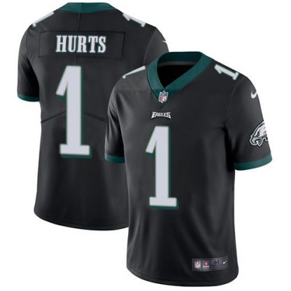 Nike Philadelphia Eagles #1 Jalen Hurts Black Alternate Men's Stitched NFL Vapor Untouchable Limited Jersey