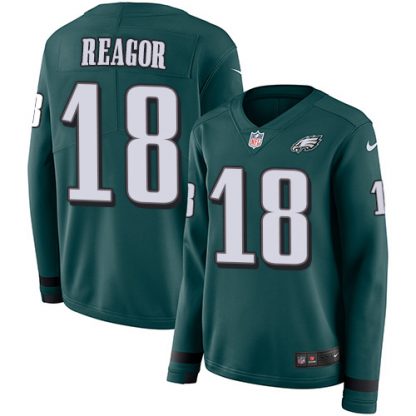 Nike Philadelphia Eagles #18 Jalen Reagor Green Team Color Women's Stitched NFL Limited Therma Long Sleeve Jersey