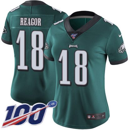 Nike Philadelphia Eagles #18 Jalen Reagor Green Team Color Women's Stitched NFL 100th Season Vapor Untouchable Limited Jersey