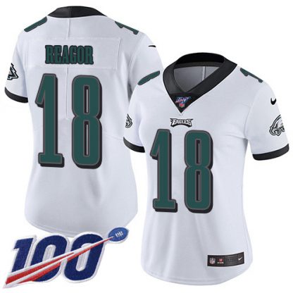 Nike Philadelphia Eagles #18 Jalen Reagor White Women's Stitched NFL 100th Season Vapor Untouchable Limited Jersey