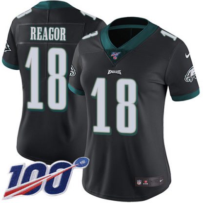Nike Philadelphia Eagles #18 Jalen Reagor Black Alternate Women's Stitched NFL 100th Season Vapor Untouchable Limited Jersey