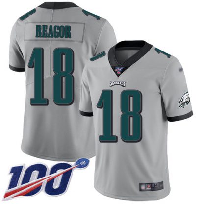 Nike Philadelphia Eagles #18 Jalen Reagor Silver Men's Stitched NFL Limited Inverted Legend 100th Season Jersey