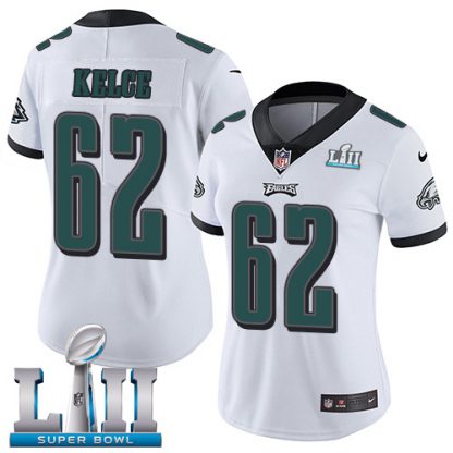 Nike Philadelphia Eagles #62 Jason Kelce White Super Bowl LII Women's Stitched NFL Vapor Untouchable Limited Jersey