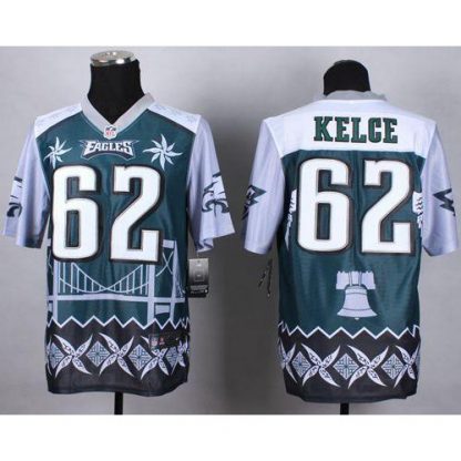 Nike Philadelphia Eagles #62 Jason Kelce Midnight Green Men's Stitched NFL Elite Noble Fashion Jersey