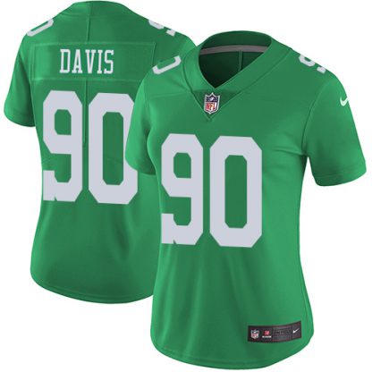 Nike Philadelphia Eagles #90 Jordan Davis Green Women's Stitched NFL Limited Rush Jersey
