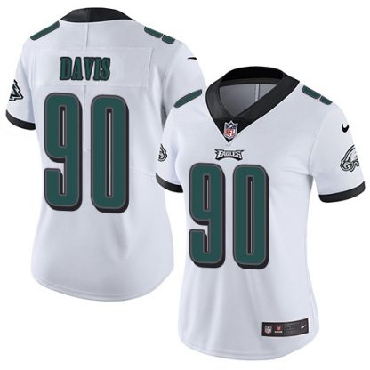 Nike Philadelphia Eagles #90 Jordan Davis White Women's Stitched NFL Vapor Untouchable Limited Jersey