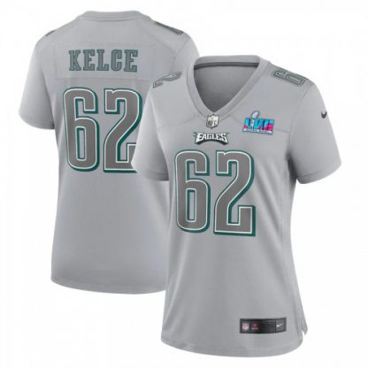 Philadelphia Philadelphia Eagles #62 Jordan Davis Nike Women's Super Bowl LVII Patch Atmosphere Fashion Game Jersey - Gray