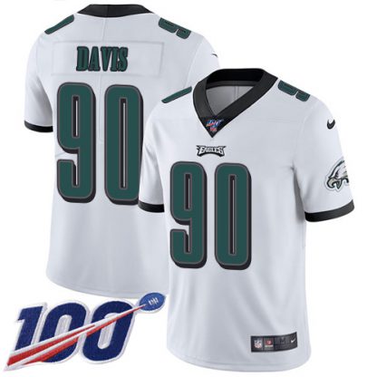 Nike Philadelphia Eagles #90 Jordan Davis White Youth Stitched NFL 100th Season Vapor Untouchable Limited Jersey