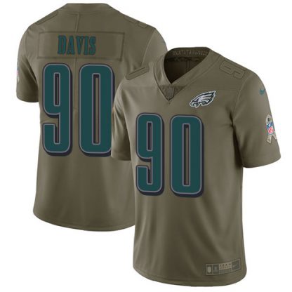 Nike Philadelphia Eagles #90 Jordan Davis Olive Men's Stitched NFL Limited 2017 Salute To Service Jersey