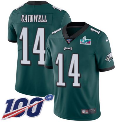 Nike Philadelphia Eagles #14 Kenneth Gainwell Green Team Color Super Bowl LVII Patch Youth Stitched NFL 100th Season Vapor Untouchable Limited Jersey