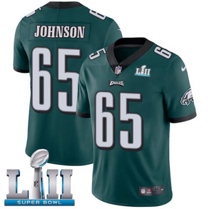 Nike Philadelphia Eagles #65 Lane Johnson Midnight Green Team Color Super Bowl LII Youth Stitched NFL Vapor Untouchable Limited Jersey