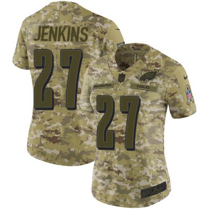 Nike Philadelphia Eagles #27 Malcolm Jenkins Camo Women's Stitched NFL Limited 2018 Salute to Service Jersey
