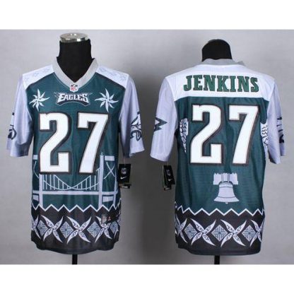 Nike Philadelphia Eagles #27 Malcolm Jenkins Midnight Green Men's Stitched NFL Elite Noble Fashion Jersey