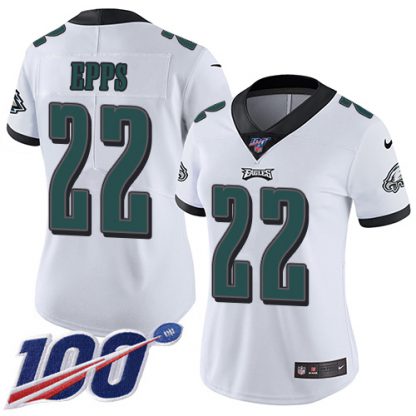 Nike Philadelphia Eagles #22 Marcus Epps White Women's Stitched NFL 100th Season Vapor Untouchable Limited Jersey