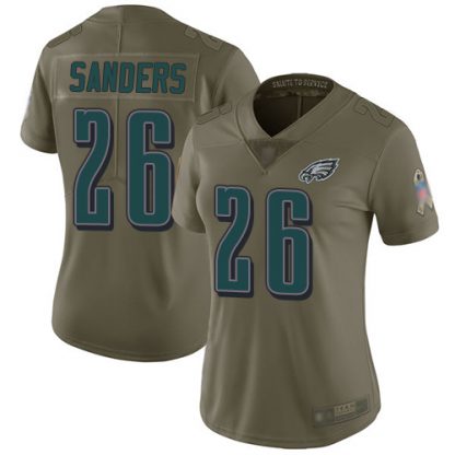 Nike Philadelphia Eagles #26 Miles Sanders Olive Women's Stitched NFL Limited 2017 Salute to Service Jersey