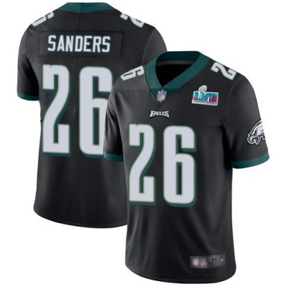 Nike Philadelphia Eagles #26 Miles Sanders Black Super Bowl LVII Patch Alternate Youth Stitched NFL Vapor Untouchable Limited Jersey