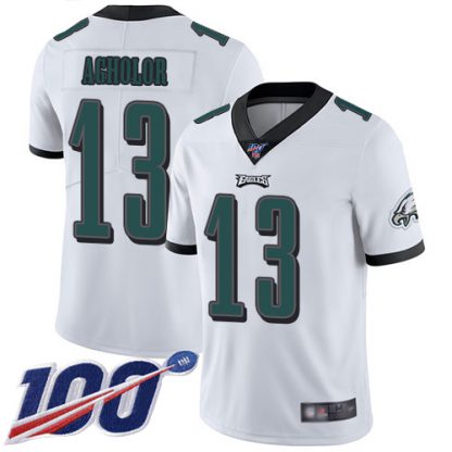 Nike Philadelphia Eagles #13 Nelson Agholor White Men's Stitched NFL 100th Season Vapor Limited Jersey