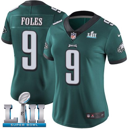 Nike Philadelphia Eagles #9 Nick Foles Midnight Green Team Color Super Bowl LII Women's Stitched NFL Vapor Untouchable Limited Jersey