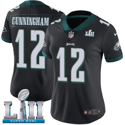 Nike Philadelphia Eagles #12 Randall Cunningham Black Alternate Super Bowl LII Women's Stitched NFL Vapor Untouchable Limited Jersey