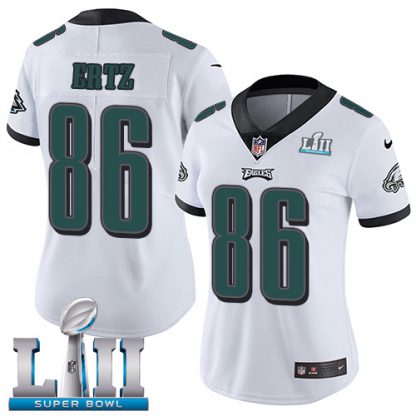 Nike Philadelphia Eagles #86 Zach Ertz White Super Bowl LII Women's Stitched NFL Vapor Untouchable Limited Jersey