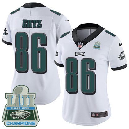 Nike Philadelphia Eagles #86 Zach Ertz White Super Bowl LII Champions Women's Stitched NFL Vapor Untouchable Limited Jersey