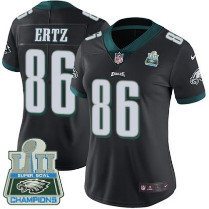 Nike Philadelphia Eagles #86 Zach Ertz Black Alternate Super Bowl LII Champions Women's Stitched NFL Vapor Untouchable Limited Jersey