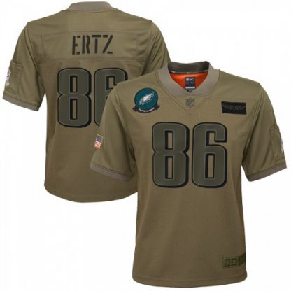 Youth Philadelphia Philadelphia Eagles #86 Zach Ertz Nike Camo 2019 Salute to Service Game Jersey