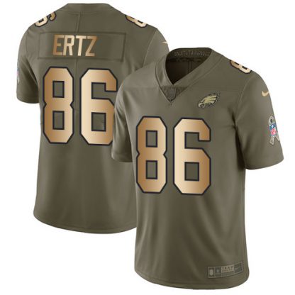 Nike Philadelphia Eagles #86 Zach Ertz Olive/Gold Youth Stitched NFL Limited 2017 Salute to Service Jersey