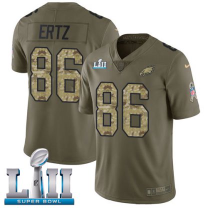 Nike Philadelphia Eagles #86 Zach Ertz Olive/Camo Super Bowl LII Youth Stitched NFL Limited 2017 Salute to Service Jersey