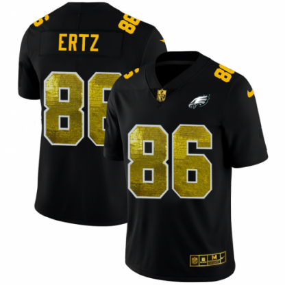 Philadelphia Philadelphia Eagles #86 Zach Ertz Men's Black Nike Golden Sequin Vapor Limited NFL Jersey