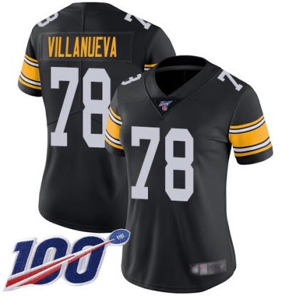 Nike Pittsburgh Steelers #78 Alejandro Villanueva Black Alternate Women's Stitched NFL 100th Season Vapor Limited Jersey