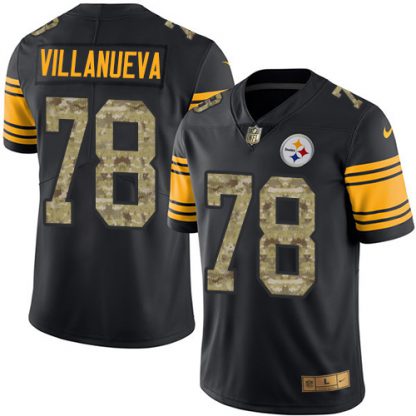 Nike Pittsburgh Steelers #78 Alejandro Villanueva Black/Camo Men's Stitched NFL Limited Rush Jersey