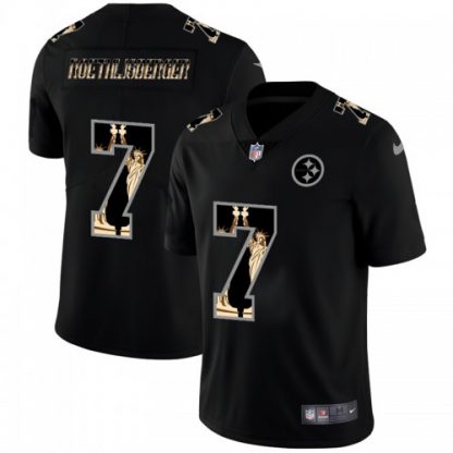Pittsburgh Pittsburgh Steelers #7 Ben Roethlisberger Carbon Black Vapor Statue Of Liberty Limited NFL Jersey