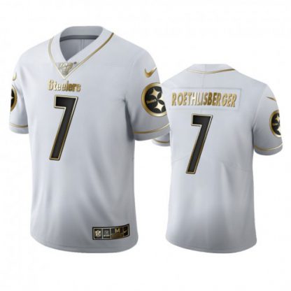 Pittsburgh Pittsburgh Steelers #7 Ben Roethlisberger Men's Nike White Golden Edition Vapor Limited NFL 100 Jersey