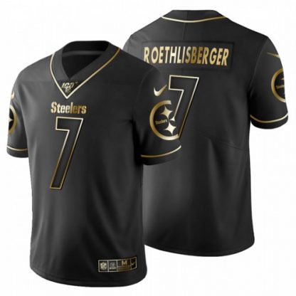 Pittsburgh Pittsburgh Steelers #7 Ben Roethlisberger Men's Nike Black Golden Limited NFL 100 Jersey