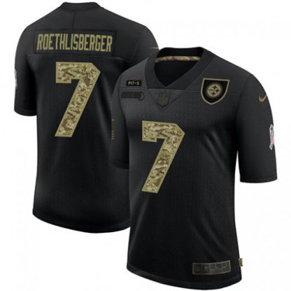 Pittsburgh Pittsburgh Steelers #7 Ben Roethlisberger Men's Nike 2020 Salute To Service Camo Limited NFL Jersey Black