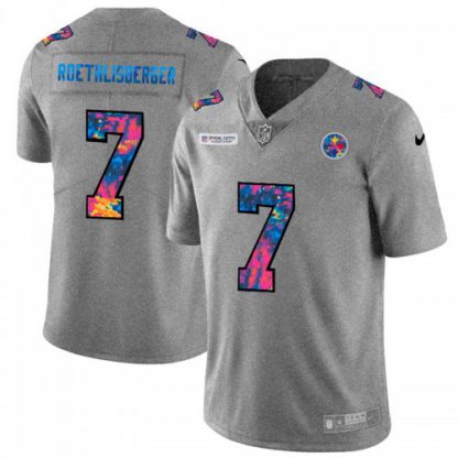 Pittsburgh Pittsburgh Steelers #7 Ben Roethlisberger Men's Nike Multi-Color 2020 NFL Crucial Catch NFL Jersey Greyheather