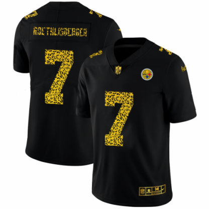Pittsburgh Pittsburgh Steelers #7 Ben Roethlisberger Men's Nike Leopard Print Fashion Vapor Limited NFL Jersey Black