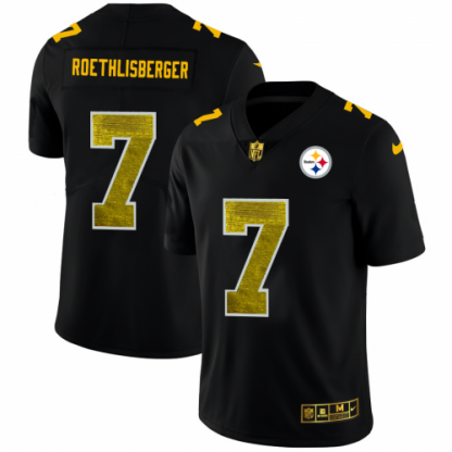 Pittsburgh Pittsburgh Steelers #7 Ben Roethlisberger Men's Black Nike Golden Sequin Vapor Limited NFL Jersey