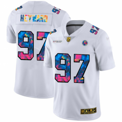 Pittsburgh Pittsburgh Steelers #97 Cameron Heyward Men's White Nike Multi-Color 2020 NFL Crucial Catch Limited NFL Jersey