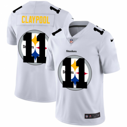Pittsburgh Pittsburgh Steelers #11 Chase Claypool White Men's Nike Team Logo Dual Overlap Limited NFL Jersey