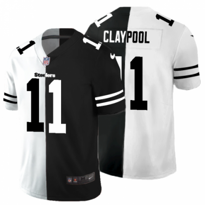 Pittsburgh Pittsburgh Steelers #11 Chase Claypool Men's Black V White Peace Split Nike Vapor Untouchable Limited NFL Jersey