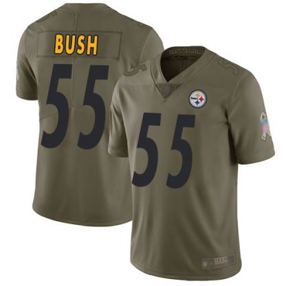 Nike Pittsburgh Steelers #55 Devin Bush Olive Men's Stitched NFL Limited 2017 Salute to Service Jersey