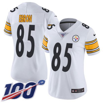 Nike Pittsburgh Steelers #85 Eric Ebron White Women's Stitched NFL 100th Season Vapor Untouchable Limited Jersey