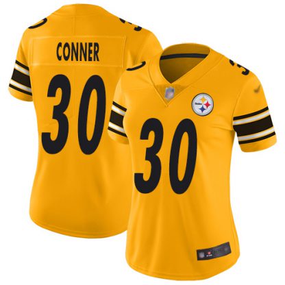 Nike Pittsburgh Steelers #30 James Conner Gold Women's Stitched NFL Limited Inverted Legend Jersey
